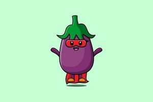 schattig aubergine superheld karakter vlieg illustratie vector