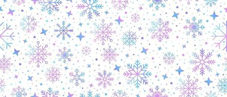 abstract sneeuwvlok naadloos grens. sneeuwvlokken naadloos patroon. sneeuwval herhaling achtergrond. winter vakantie thema. naadloos achtergrond met sneeuwvlokken. vector illustratie