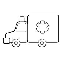 ambulance icoon, schets stijl vector