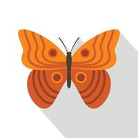 vlinder met ornament icoon, vlak stijl vector