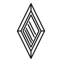 rots kristal icoon, schets stijl vector