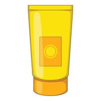 zon lotion icoon, tekenfilm stijl vector