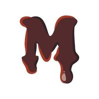 brief m van Latijns alfabet gemaakt van chocola vector