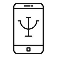 psychologisch mobiel app icoon, schets stijl vector