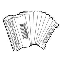 accordeon icoon, schets isometrische stijl vector