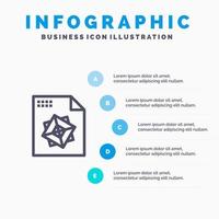het dossier verwerken 3d ontwerp blauw infographics sjabloon 5 stappen vector lijn icoon sjabloon
