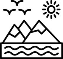 pictogram van de lijn van de bergen vector