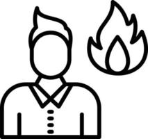 burn-out lijn icoon vector