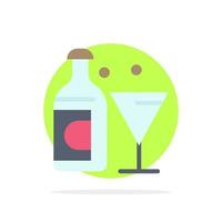 wijn glas fles Pasen abstract cirkel achtergrond vlak kleur icoon vector
