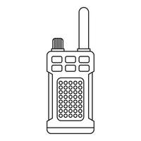 portable handheld radio icoon, schets stijl vector