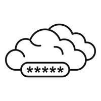wolk authenticatie icoon, schets stijl vector