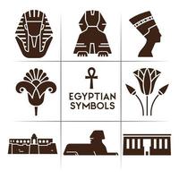 Egyptische symbolen en faraonische symbolen vector