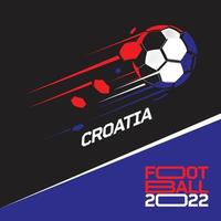 voetbal kop toernooi 2022 . modern Amerikaans voetbal met Kroatië vlag patroon vector
