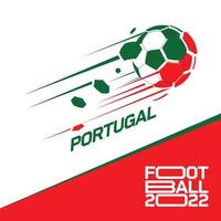 voetbal kop toernooi 2022 . modern Amerikaans voetbal met Portugal vlag patroon vector