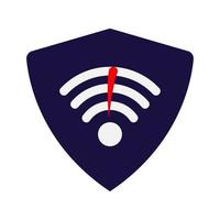 Nee internet verbinding teken. mislukking Wifi icoon offline symbool met schild. vector illustratie. eps 10.