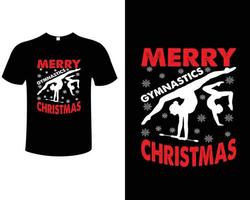 Kerstmis gymnastiek typografie wijnoogst t-shirt ontwerp vector illustratie sjabloon