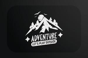 avontuur laten we Speel buiten berg t-shirt ontwerp vector