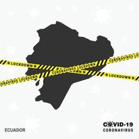 ecuador land kaart vergrendeling sjabloon voor coronavirus pandemisch voor hou op virus transmissie covid 19 bewustzijn sjabloon vector