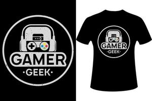 gamer geek leuze t-shirt ontwerp voor t-shirt spel, gaming t-shirt ontwerp vector