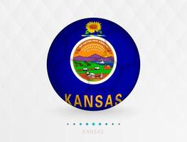 Amerikaans voetbal bal met Kansas vlag patroon, voetbal bal met vlag van Kansas nationaal team. vector