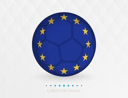 Amerikaans voetbal bal met Europese unie vlag patroon, voetbal bal met vlag van Europese unie nationaal team. vector