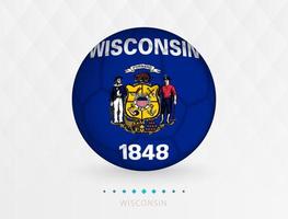Amerikaans voetbal bal met Wisconsin vlag patroon, voetbal bal met vlag van Wisconsin nationaal team. vector