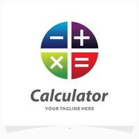 rekenmachine logo ontwerp sjabloon vector