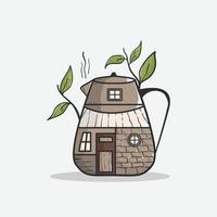 huis koffie illustratie wijnoogst vector