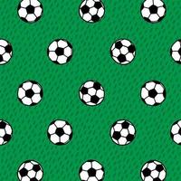 hand- getrokken vector illustratie van voetbal bal Aan Amerikaans voetbal veld- patroon in tekenfilm stijl.