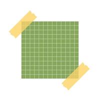 Notitie memo icoon symbool clip art met groen patroon tekenfilm geanimeerd vector geïsoleerd Aan wit achtergrond