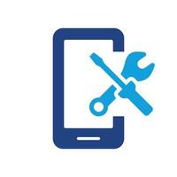 instelling omhoog toepassingen Aan mobiel telefoon kleur icoon. onderhoud van software smartphone pictogram. configuratie en technisch ondersteuning van cel telefoon. vector illustratie.