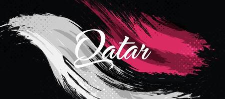 qatar vlag met borstel en grunge stijl. vlag van qatar met sport- concept, geschikt voor onafhankelijkheid dag en wereld kop 2022 achtergrond vector