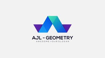 ajl geometrie brief een vector logo ontwerp icoon illustratie