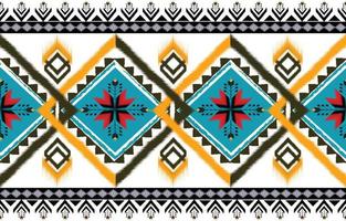 ikat patroon ontwerp.etnisch ikat patroon oosters Afrikaanse Amerikaans Mexicaans aztec motief textiel en Boheems vector. ontwerp voor achtergrond, behang, tapijt afdrukken, kleding stof, batik .vector ikat patroon. vector