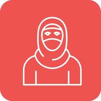 hijab lijn ronde hoek achtergrond pictogrammen vector