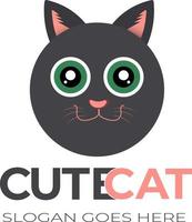 schattig kat ontwerp logo vrij sjabloon vector