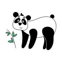 grappig panda staat geïsoleerd vector illustratie