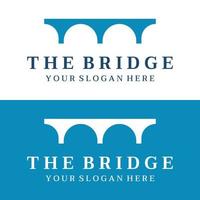 minimalistische en elegant creatief brug gebouw logo met een modern concept. met vector illustratie bewerken.