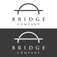 minimalistische en elegant creatief brug gebouw logo met een modern concept. met vector illustratie bewerken.