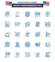 Verenigde Staten van Amerika onafhankelijkheid dag blauw reeks van 25 Verenigde Staten van Amerika pictogrammen van Amerikaans Verenigde Washington staten veiligheid bewerkbare Verenigde Staten van Amerika dag vector ontwerp elementen