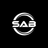 sab brief logo ontwerp in illustratie. vector logo, schoonschrift ontwerpen voor logo, poster, uitnodiging, enz.