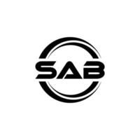 sab brief logo ontwerp in illustratie. vector logo, schoonschrift ontwerpen voor logo, poster, uitnodiging, enz.