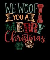 wij inslag u een vrolijk Kerstmis retro hond minnaar Kerstmis sublimatie t overhemd ontwerp vector