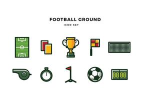 Voetbal Ground Icon Set Gratis Vector