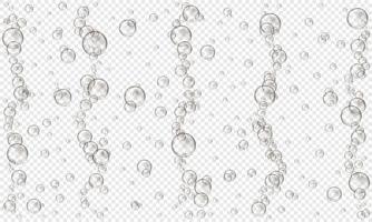 zuurstof bubbels Aan transparant achtergrond. koolzuurhoudend koolzuurhoudend drankje, seltzer, bier, Frisdrank, cola, limonade, Champagne, sprankelend wijn textuur. zee of aquarium water stroom vector