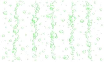 groen onderwater- bubbels geïsoleerd Aan wit achtergrond. koolzuurhoudend koolzuurhoudend drankje, zeep zeepsop, shampoo of reiniger schuim vector