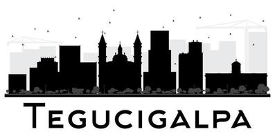 tegucigalpa stad horizon zwart en wit silhouet. vector