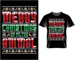 vrolijk Kerstmis lelijk Kerstmis t overhemd ontwerp vector