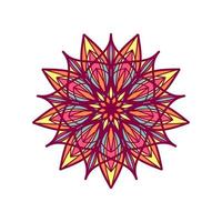 etnisch kleurrijk mandala. vector hand- getrokken tekening mandala. etnisch mandala met kleurrijk tribal ornament. geïsoleerd. helder kleuren.