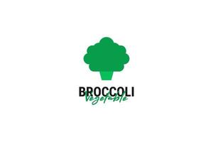 vlak broccoli groente logo ontwerp vector sjabloon illustratie